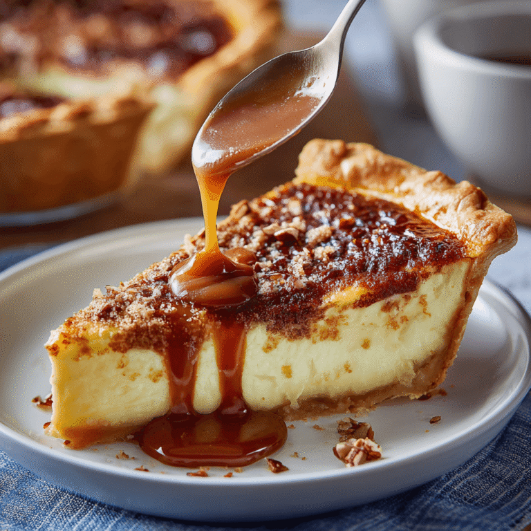 Custard Pie with Praline Sauce Recipe