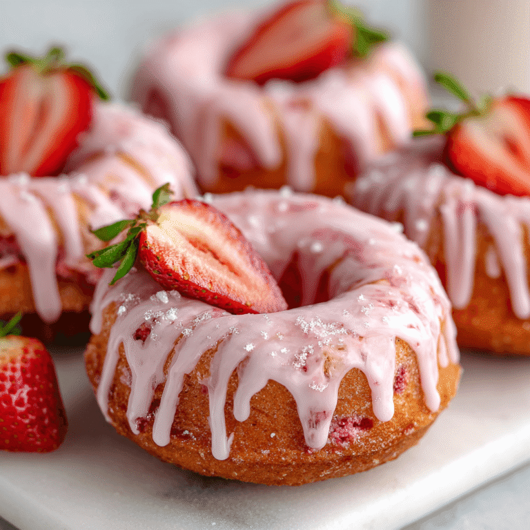 Strawberry Donuts with Glaze Recipe