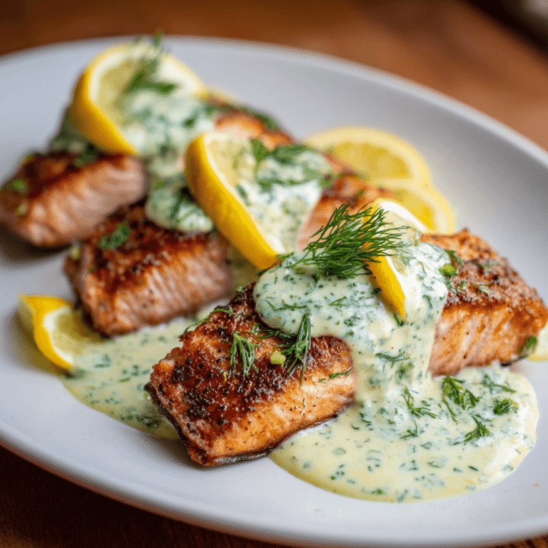 Seared Salmon with Lemon Dill Sauce Recipe