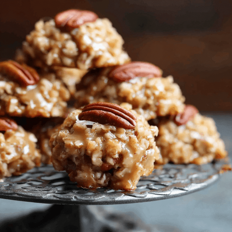No-Bake Coconut Pecan Praline Cookies Recipe