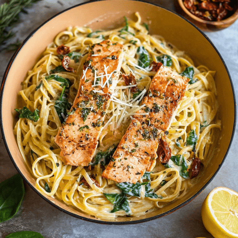 Creamy Tuscan Salmon Pasta Recipe