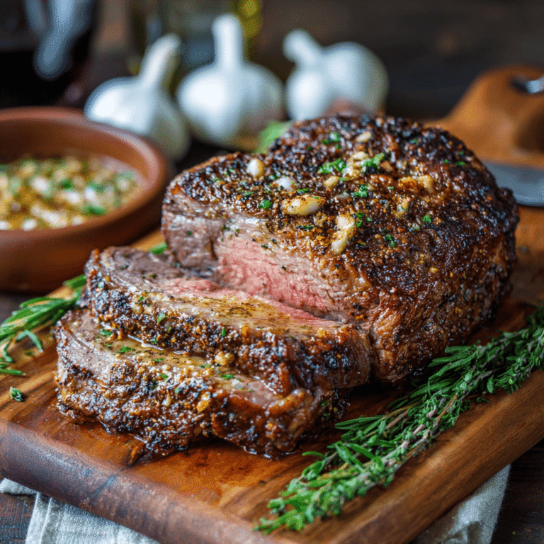 Garlic Butter Ribeye Roast Recipe