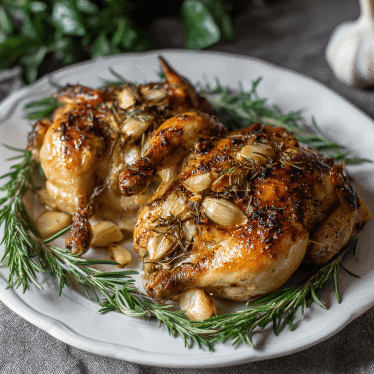 Cornish Hens with Garlic and Rosemary Recipe