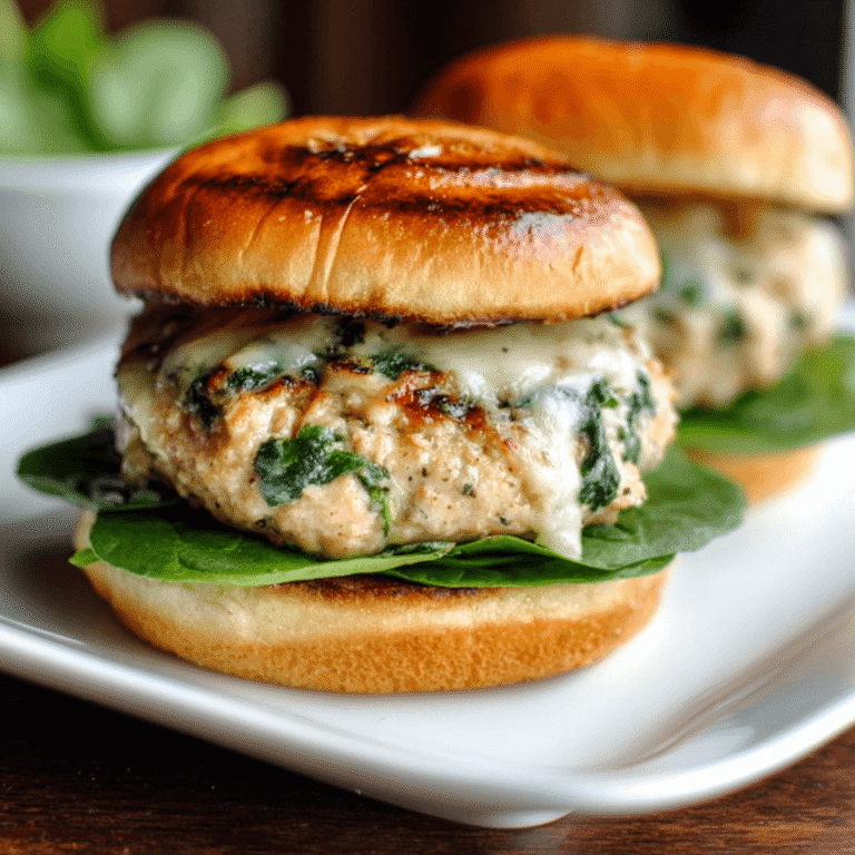 White Cheddar and Spinach Chicken Burgers Recipe