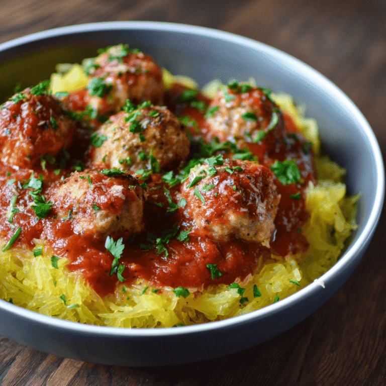 Spaghetti Squash with Turkey Meatballs Recipe