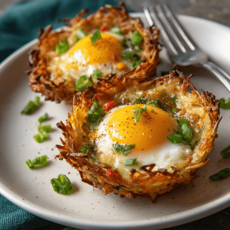 Eggs in Crispy Hash Brown Baskets Recipe