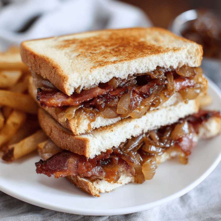 Best Bacon Sandwich with Caramelized Onions Recipe