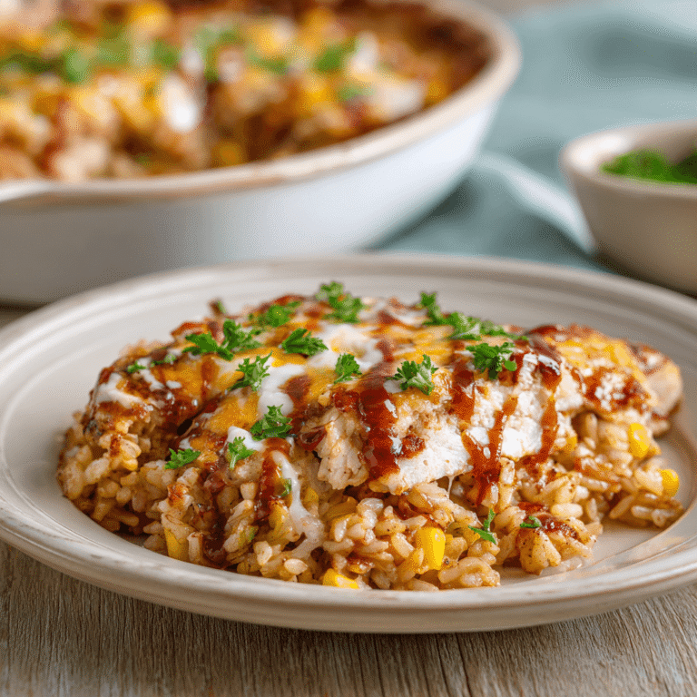 BBQ Ranch Chicken & Rice Bake Recipe