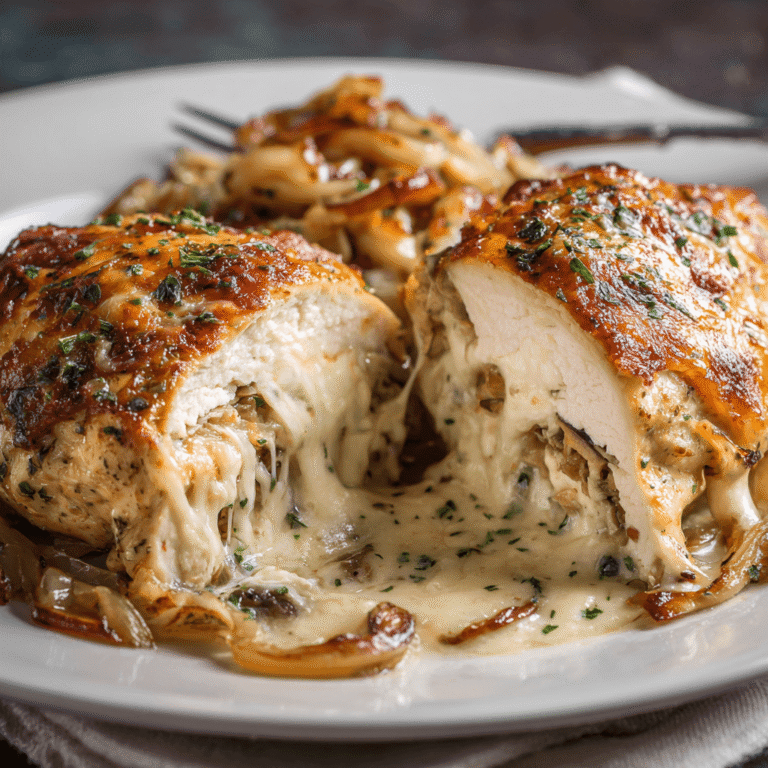 French Onion Stuffed Chicken Breasts Recipe