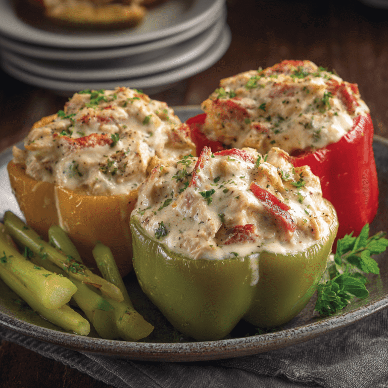 Chicken Alfredo Stuffed Peppers Recipe