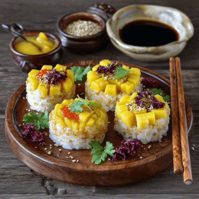 Swicy Mango Crispy Rice Sushi Recipe