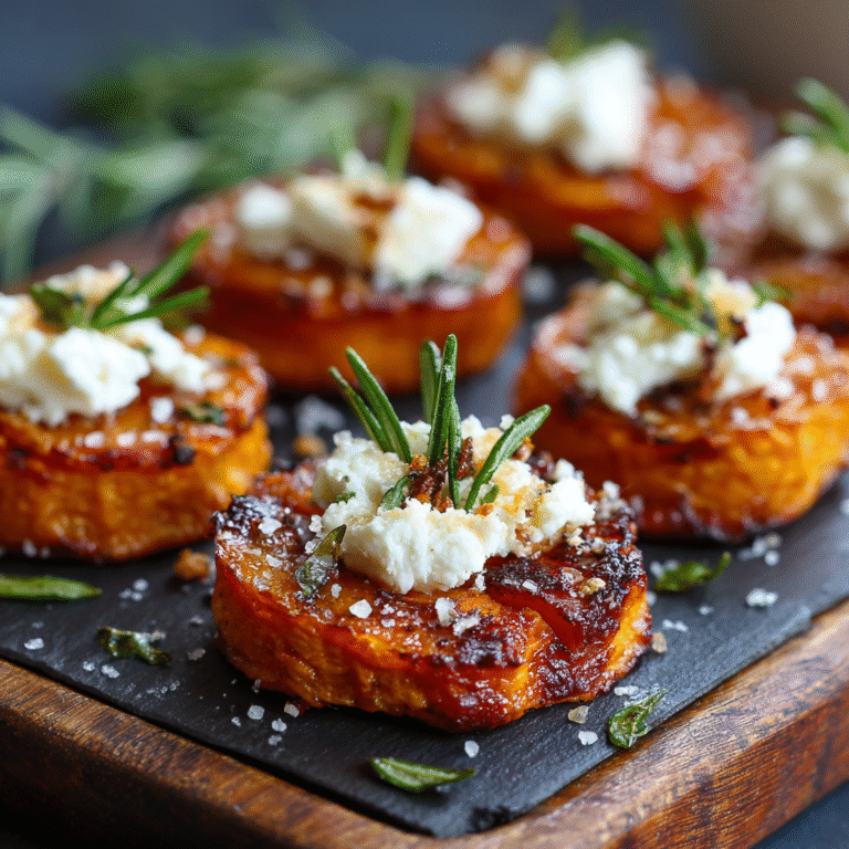 Crispy Sweet Potato Rounds with Creamy Goat Cheese Recipe