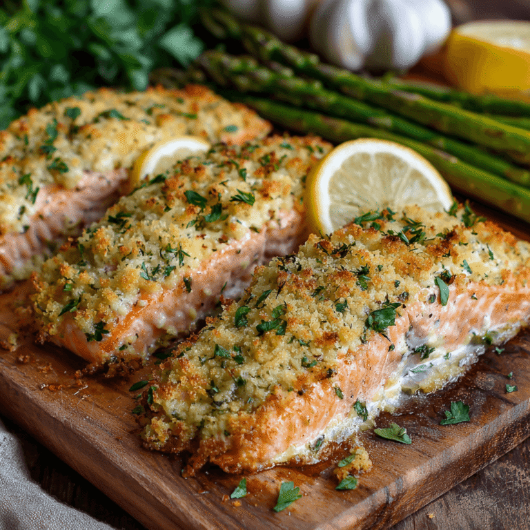 Garlic Parmesan Crusted Salmon Recipe