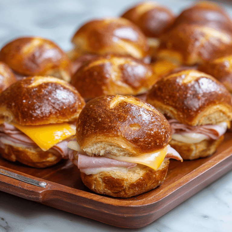 Ham and Cheese Pretzel Hawaiian Roll Sliders Recipe