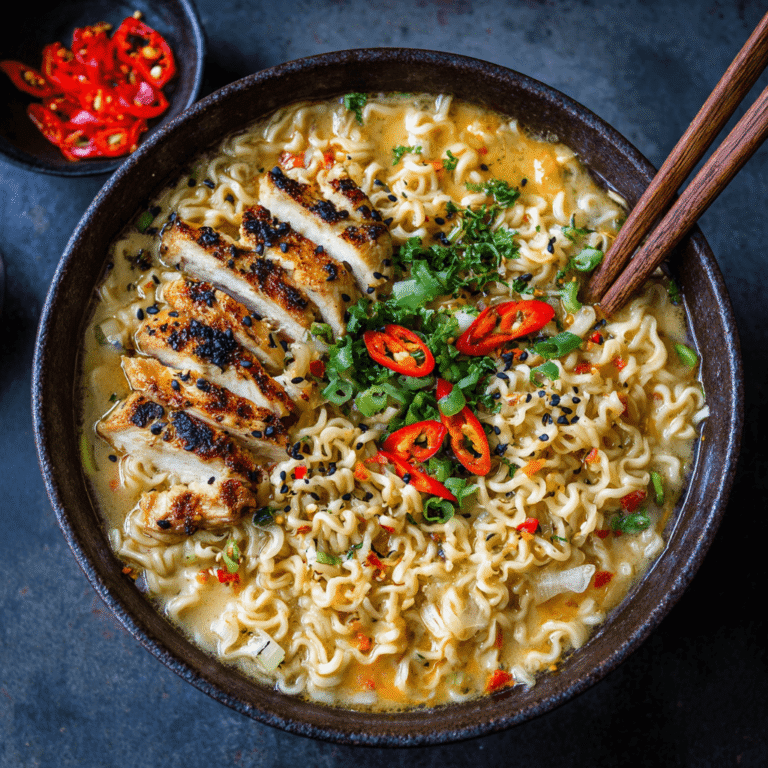 Creamy Garlic Fiery Chicken Ramen Recipe