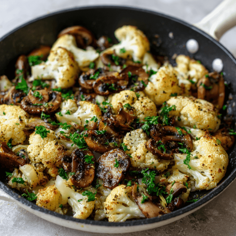 Garlic Cauliflower Mushroom Skillet Recipe