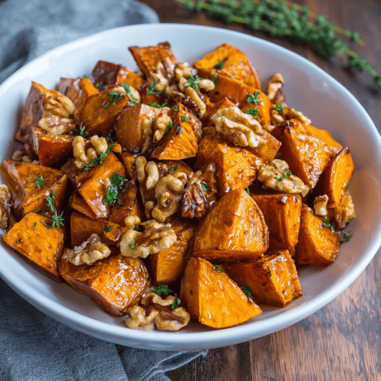 Walnut Maple Roasted Sweet Potatoes Recipe