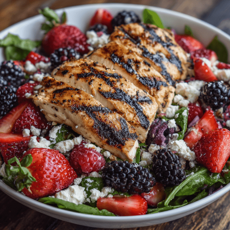 Grilled Berry Feta Chicken Salad Recipe