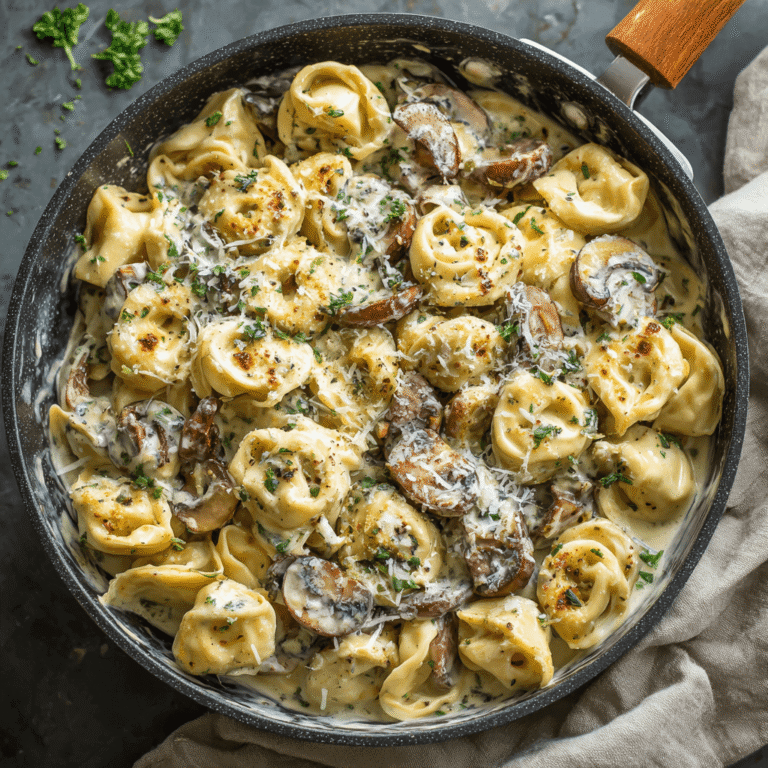 Creamy Mushroom Tortellini Alfredo Recipe