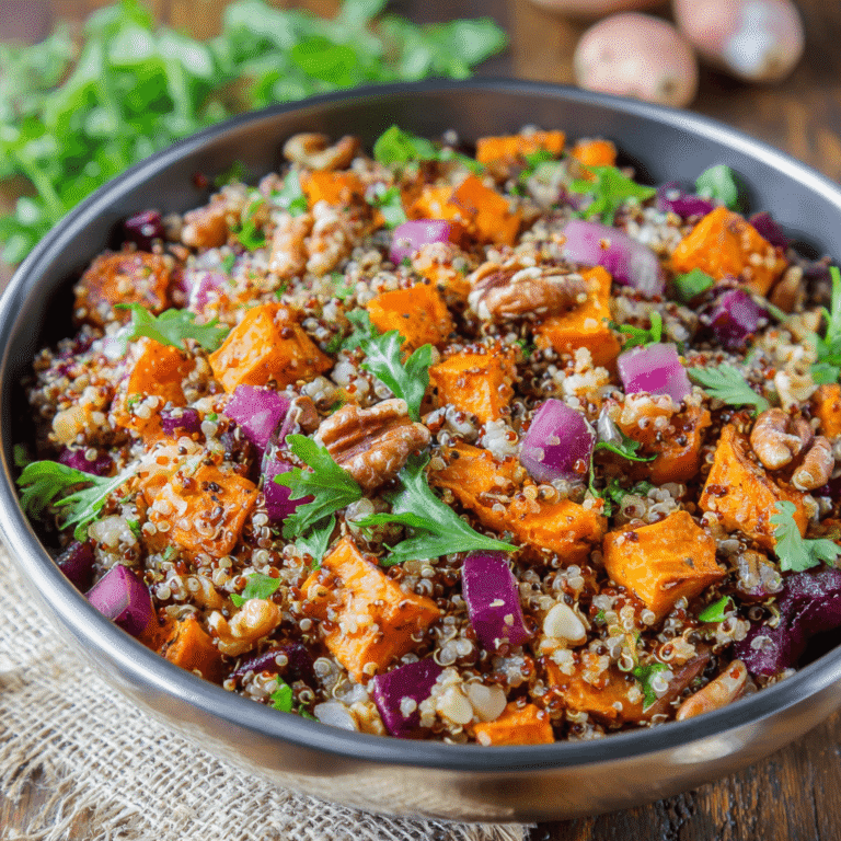 Colorful Roasted Sweet Potato Quinoa Salad Recipe