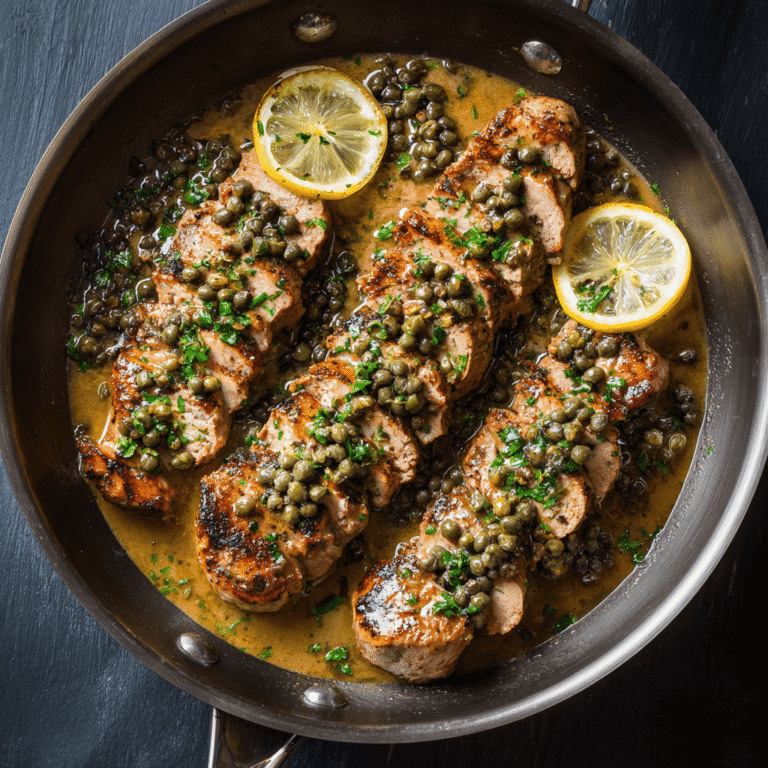 Pork Tenderloin Piccata with Lemon Caper Sauce Recipe