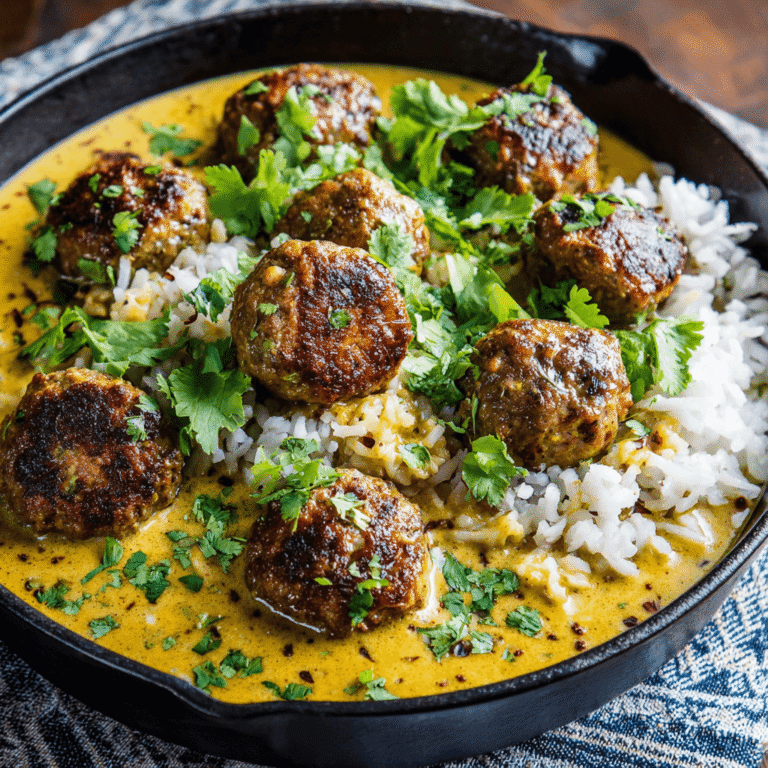 Jerk Meatballs in Coconut Curry Sauce Recipe