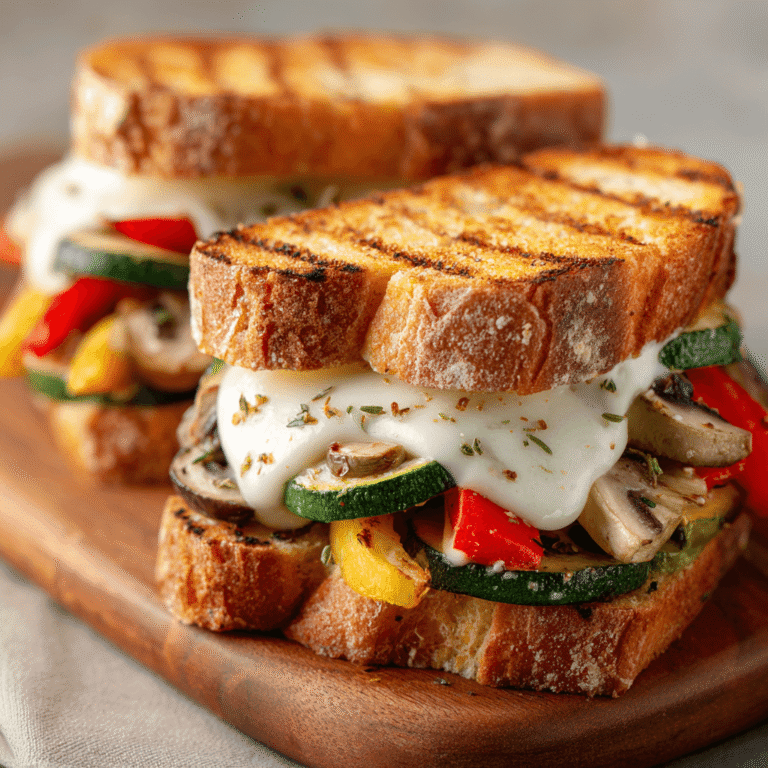Delicious Grilled Veggie Mozzarella Sandwiches Recipe