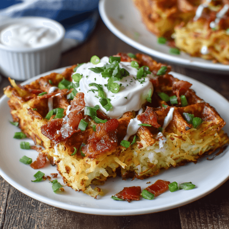 Bacon and Cheese Loaded Hashbrown Waffles Recipe