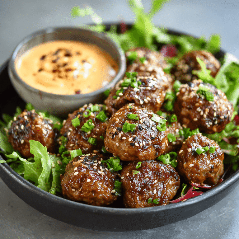 Korean BBQ Meatballs with Spicy Mayo Dip Recipe