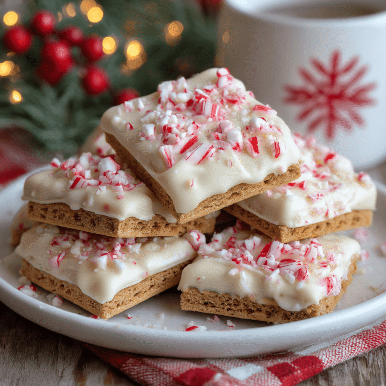 Peppermint Crunch White Chocolate Covered Graham Crackers Recipe