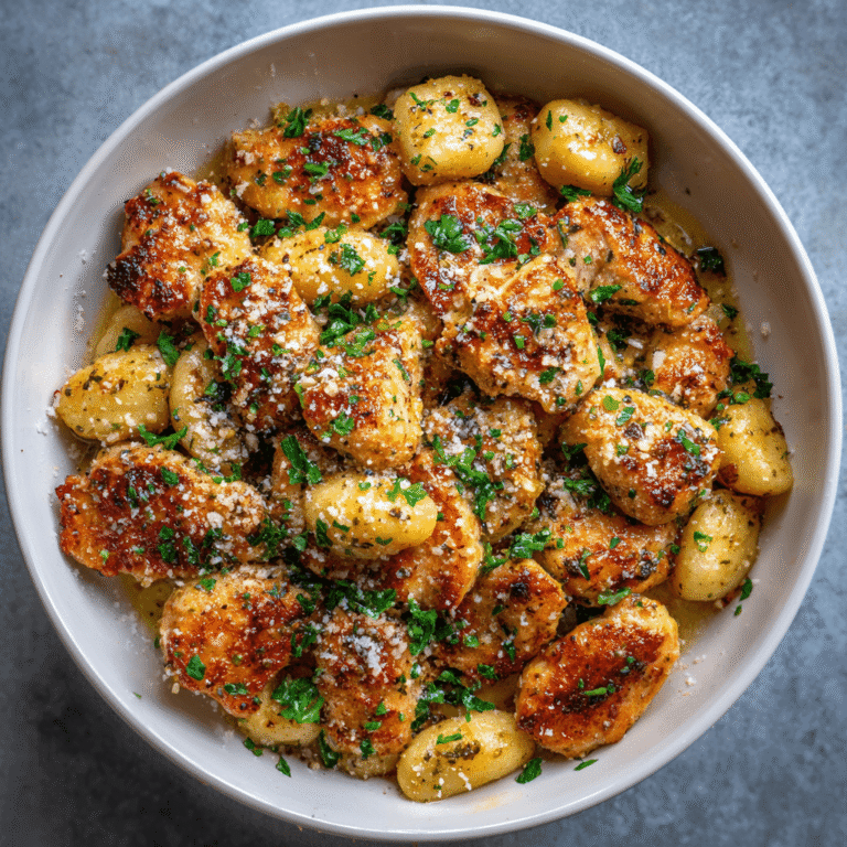 Perfectly Crispy Garlic Chicken & Tender Gnocchi Recipe
