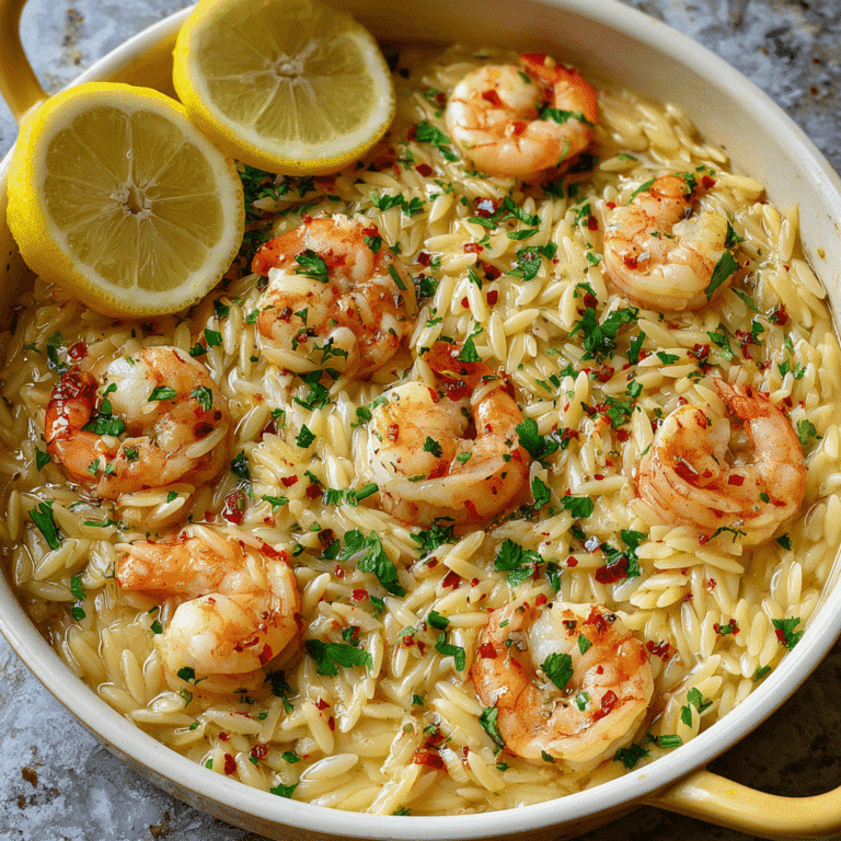 Shrimp Orzo in Lemon Garlic Sauce Recipe