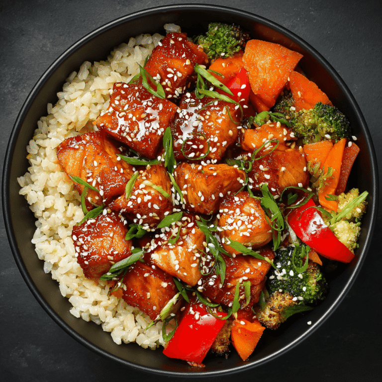 Honey Garlic Salmon Bites Bowl Recipe