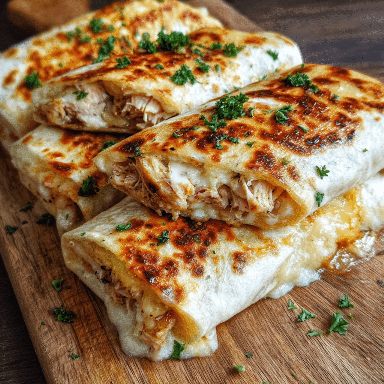 Ooey-Gooey Cheesy Garlic Chicken Wraps Recipe