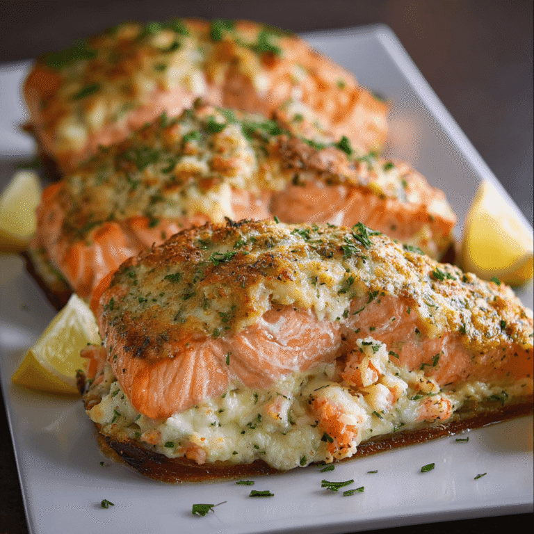 Crab & Shrimp Stuffed Salmon Recipe