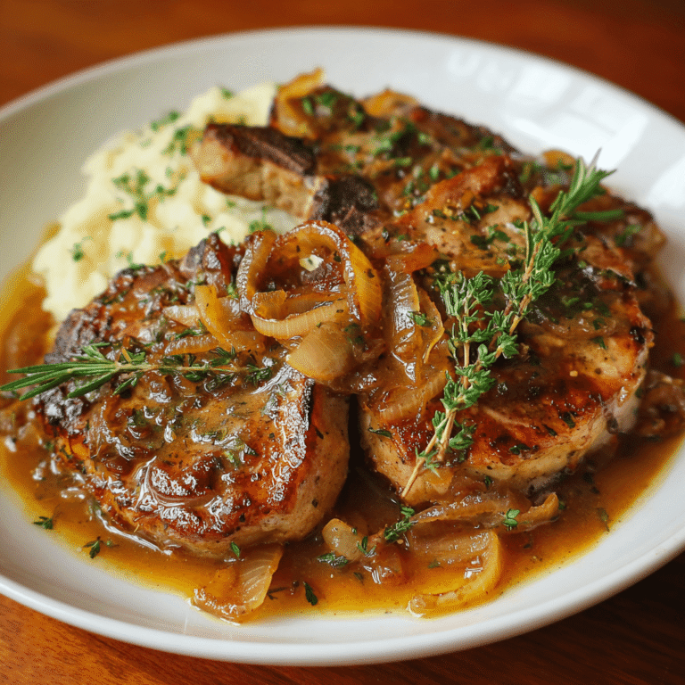 Herb-Infused Smothered Pork Chops with Apple Cider Glaze Recipe