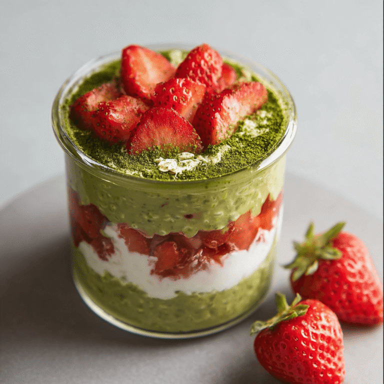Strawberry Matcha Overnight Oats Recipe