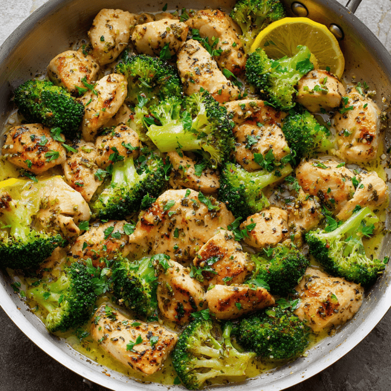 Lemon Garlic Chicken & Broccoli Skillet Recipe