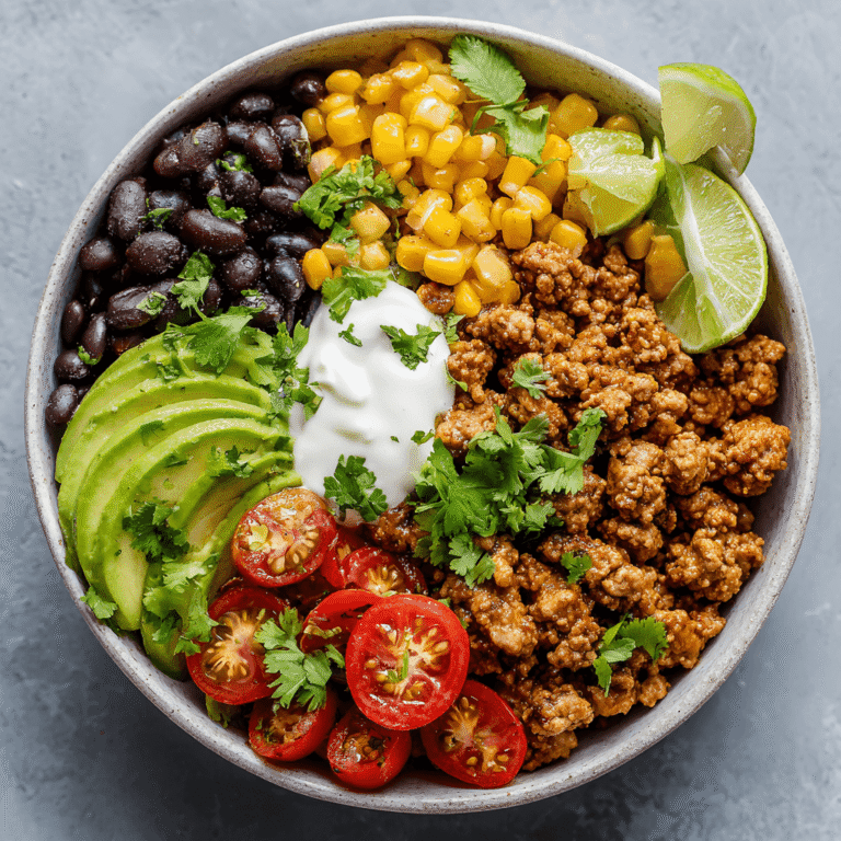 High-Protein Turkey Taco Bowl (No Tortilla) Recipe