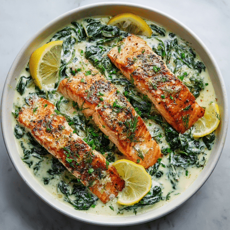 Low-Carb Salmon with Creamy Spinach Recipe