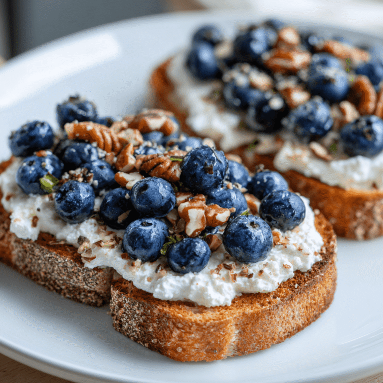Air Fryer Blueberry Cottage Cheese Toast Recipe