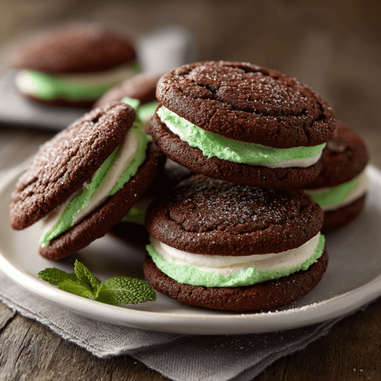 Minty Chocolate Sandwich Cookies Recipe