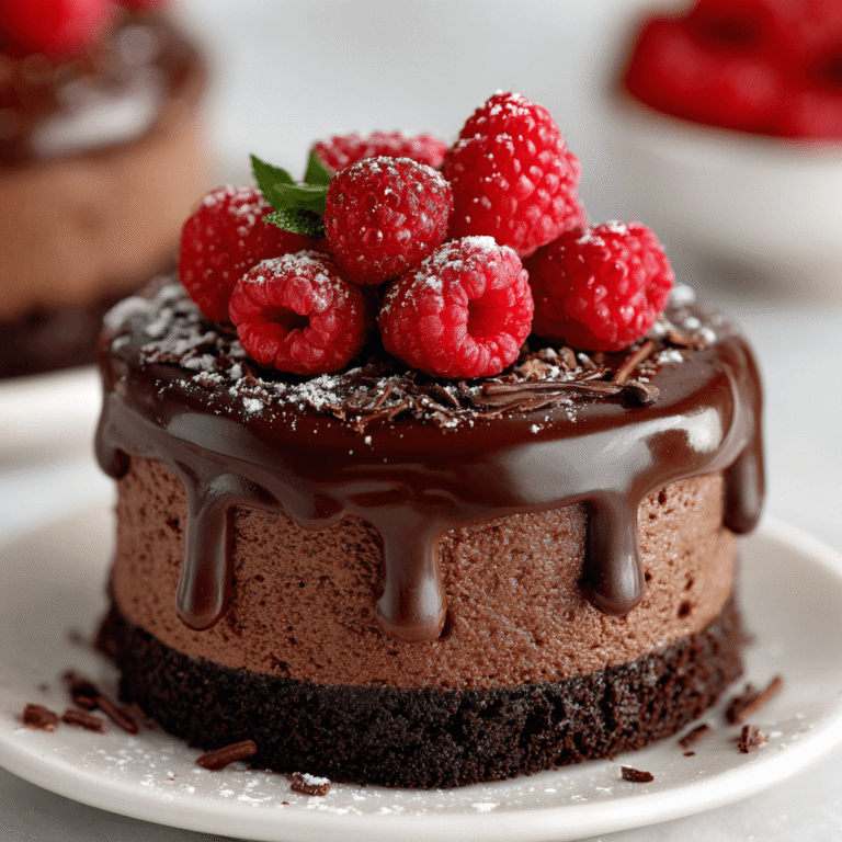Dark Chocolate Raspberry Mousse Cake Recipe