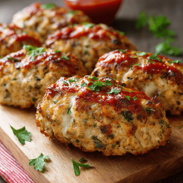 Garlic Parmesan Chicken Meatloaves Recipe