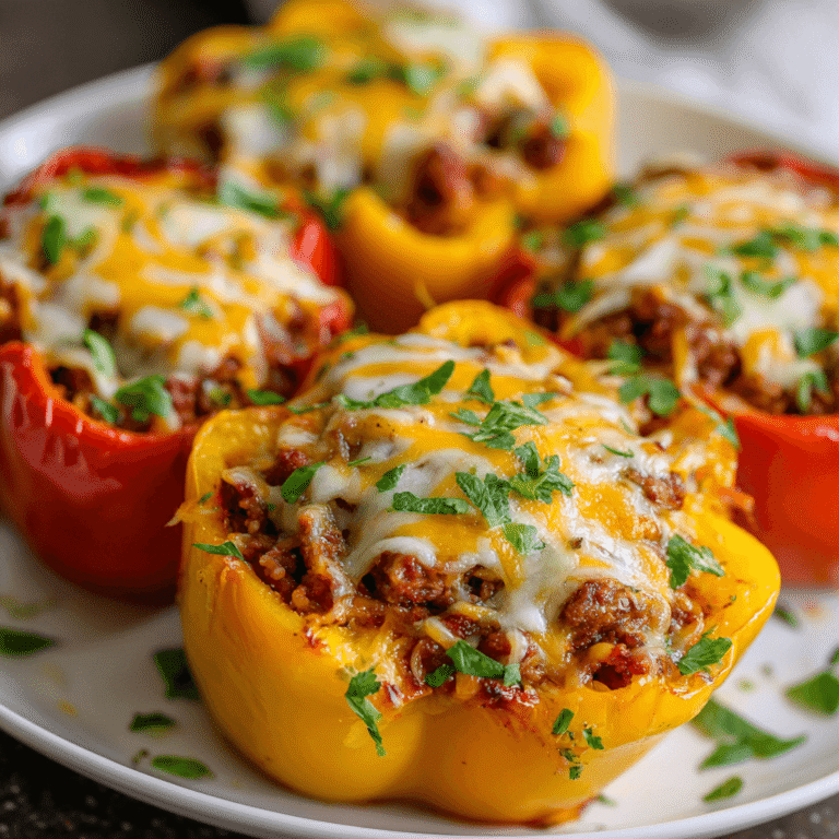 Stuffed Bell Peppers with Beef (No Rice) Recipe