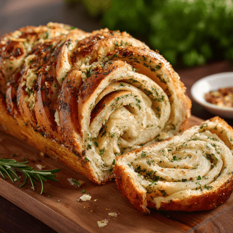 Swirled Garlic Herb and Cheese Bread Recipe