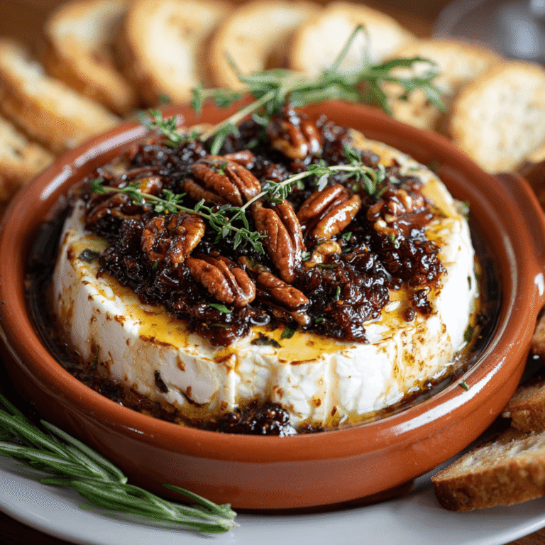 Baked Feta Dip with Fig Jam and Pecans Recipe
