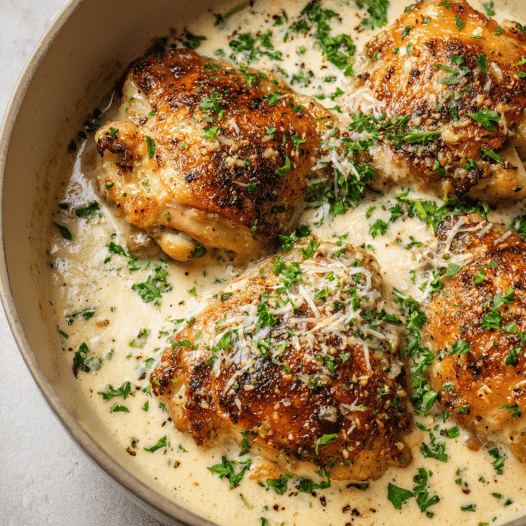 Creamy Garlic Chicken Thighs Recipe