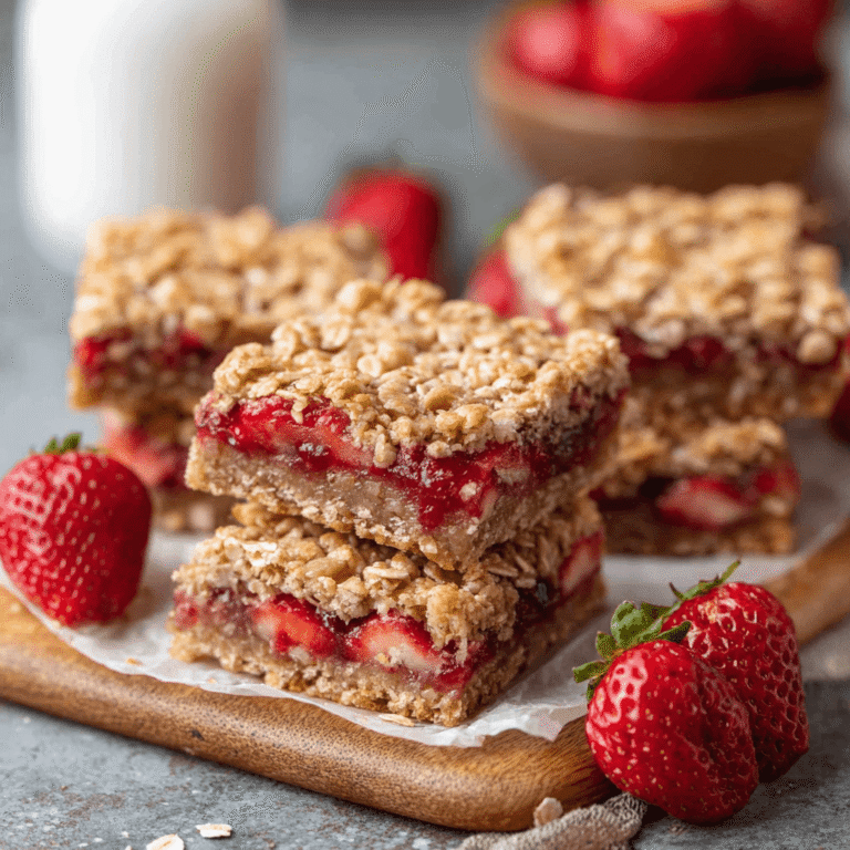 Healthy Strawberry Oatmeal Bars Recipe