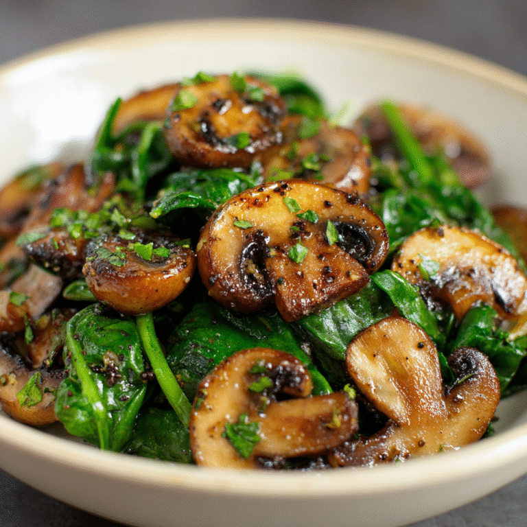 Sautéed Mushrooms with Spinach Recipe